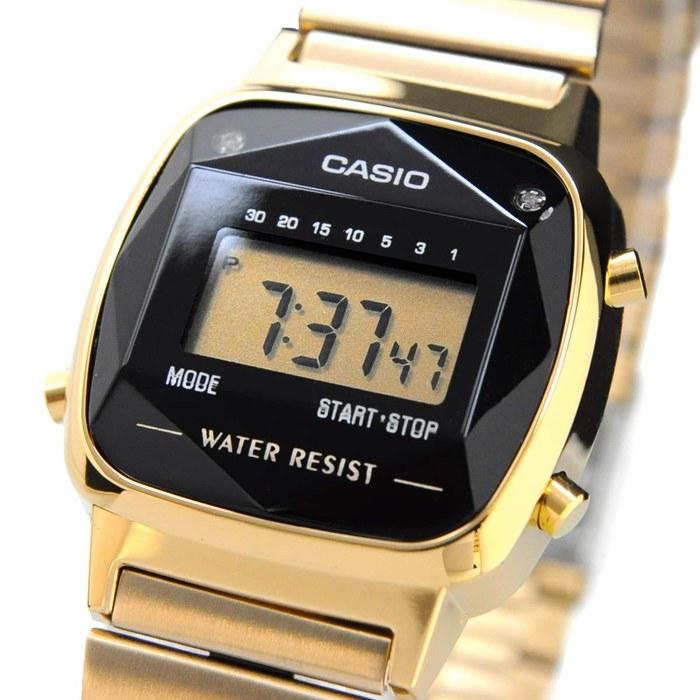 Casio Standard Digital Watch with Diamonds LA670WGAD-1 Women's Gold