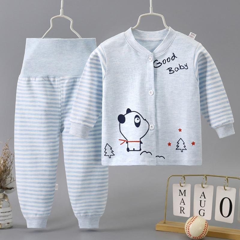 2Pcs/Set Autumn Winter Underwear Girls Cotton Undershirt Toddler Kids Suit Baby  Pants Sets Boy's Underwear Casual Homewear