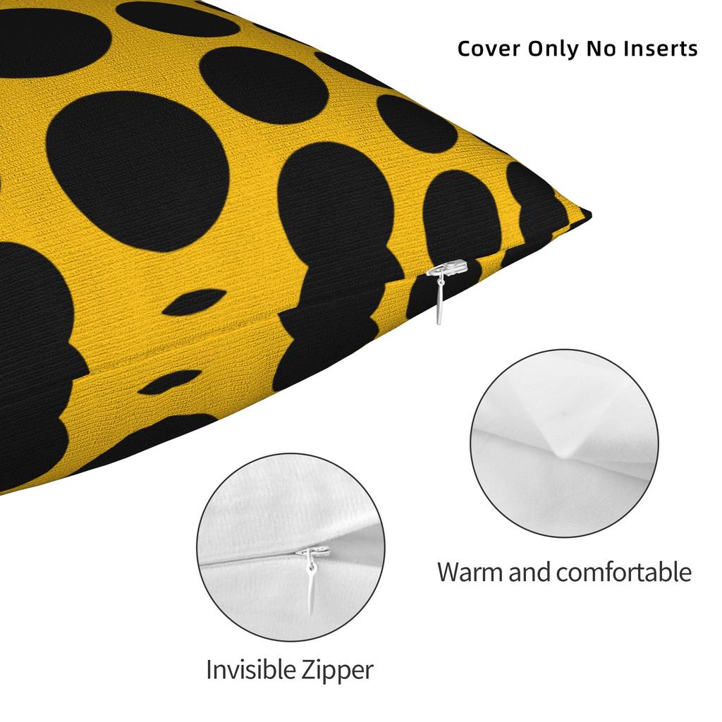 Yayoi Kusama Art Square Pillow Case Polka Aesthetic Cushion Cover Vintage Zippered Decorative Throw Pillow Case Cover for Seat