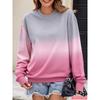 New Autumn And Winter Fashion Women's Long Sleeved Round Neck Casual Pullover 3D Gradient Color Loose Sports