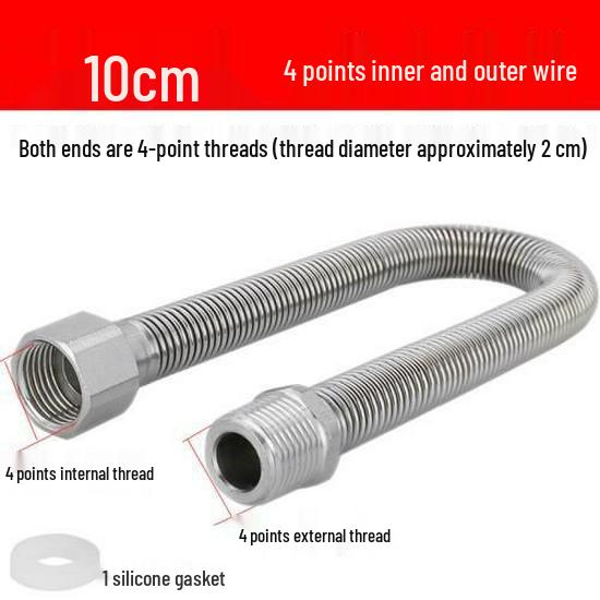 

Гнучкий гофрований шланг для водонагрівача з нержавіючої сталі, різьба 1/2 і 3/4 зовнішня/внутрішня, вибухозахищений подовжувальний клапан для впуску.