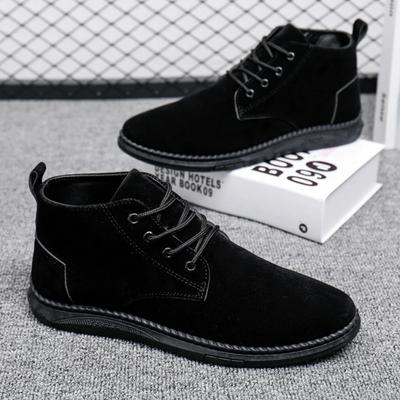 Mens Ankle Boots Suede Casual Boots Lace Up High Top Sport Booties High Quality Suede Chelsea Boots for Men Botas Hombre