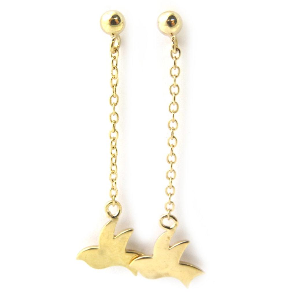 Les Trésors De Lily [M6987] - Gold Plated 'Dove' Earrings