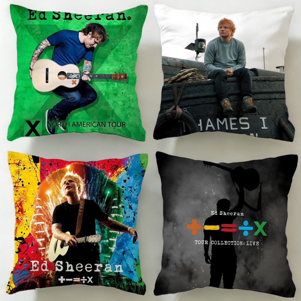 popular singer Ed Sheeran Cushion Cover Soft EasyWash Pillow Case Versatile for Couch Bed Travel and Office