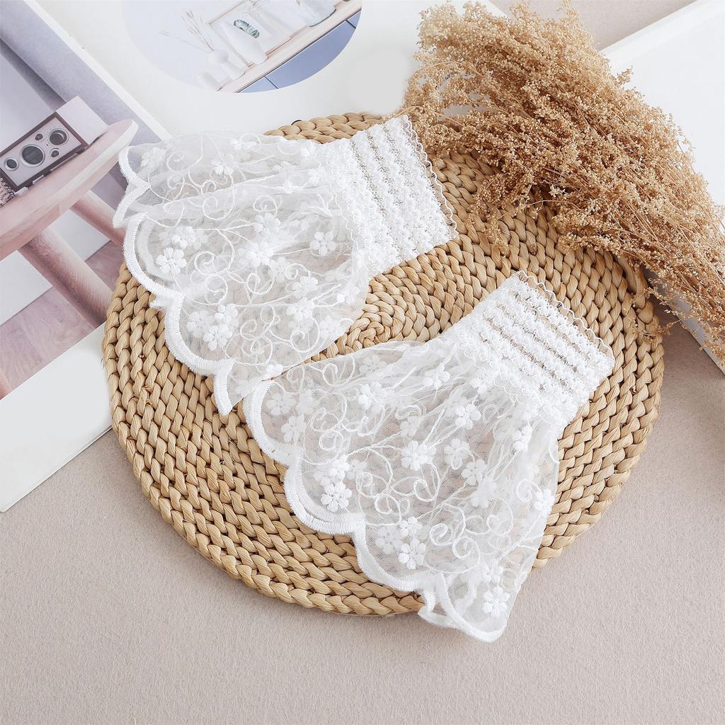 Embroidery Lace Flower Arm Sleeves Comfortable Elastic Armwear Wrist Cuffs Sleeves for Women Casual and Formal Occasion