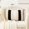 2Pcs Farmhouses Throw Pillow Cover Set, Patchwork Polyester Rectangular Shape With Fringe, 30 X 50 Cm Lumbar Cushion Covers for Home Decors