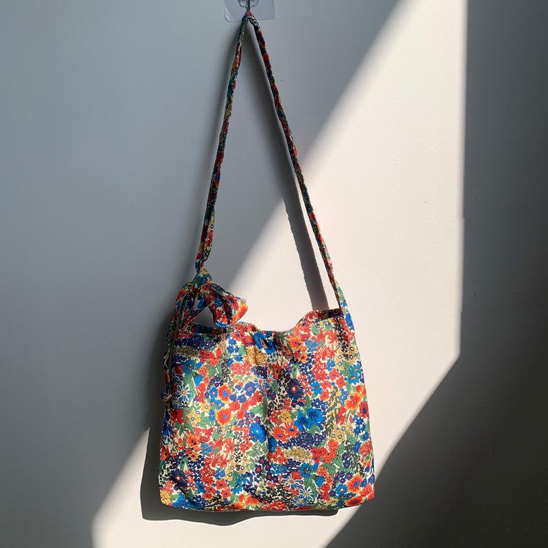 Schultertasche aus Kord-Canvas mit Leopardenmuster - Koreanischer Stil, Neues Sommer-College-Design