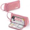 Large Korean-Style Canvas Pencil Case: Cute, Multifunctional, and Fresh Design for Students