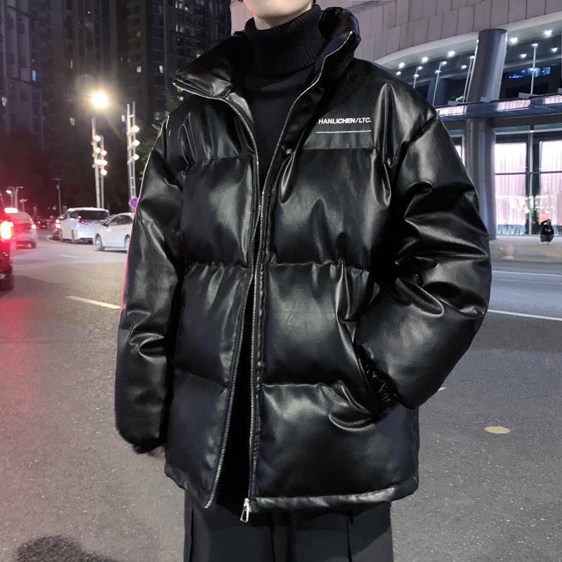 

Мужская зимняя короткая куртка из толстой искусственной кожи - Свободный крой, Молодежный стиль Гонконга Default