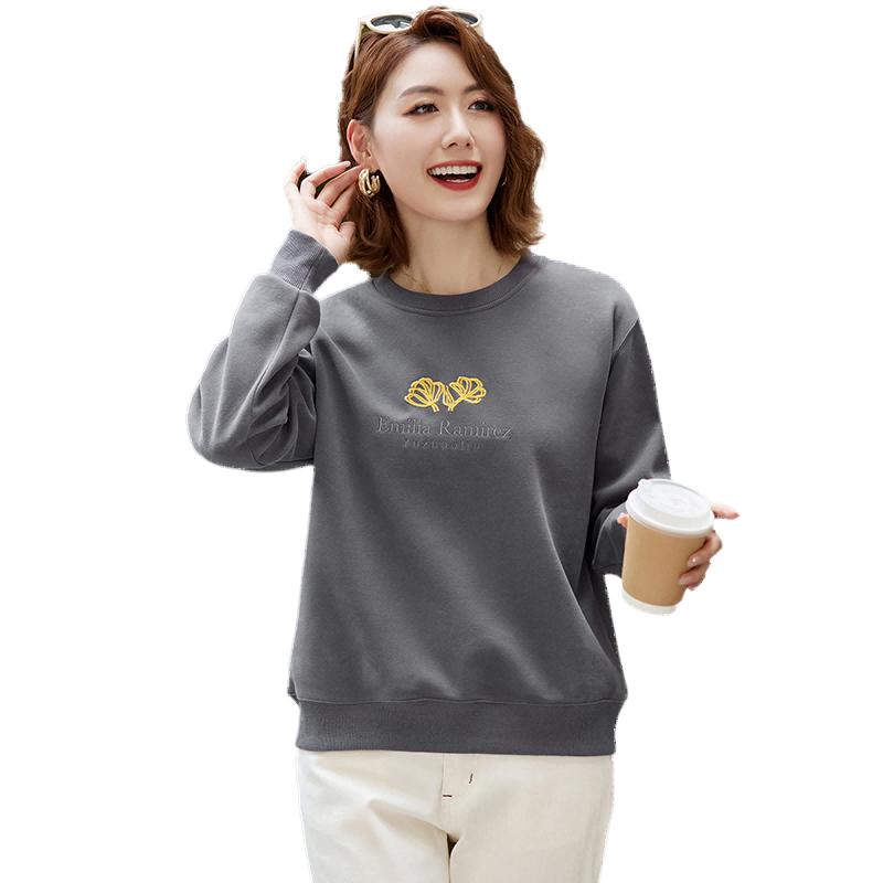 

Yuzhaolin Women s Middle-Aged Round Neck Long-Sleeve Top M