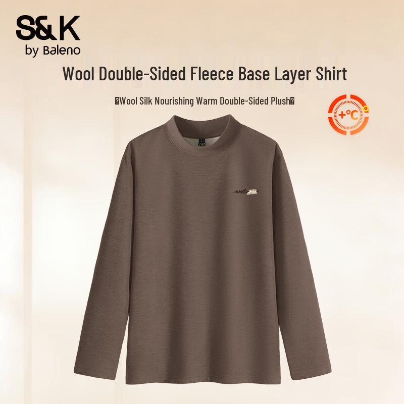 

Baleno S&K Men s Cashmere Silk Blend Semi-High Collar Thermal T-shirt XXL