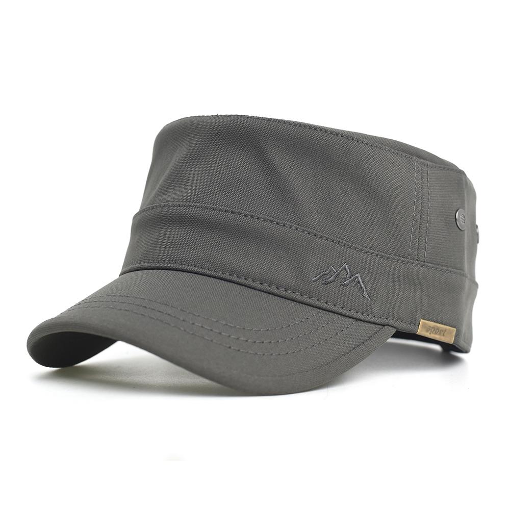 Vier Jaargetijden Militaire Petten Mannen Vrouwen Effen Casual Mode Uniek Ontwerp Vintage Platte Top Hoed grijze kleur