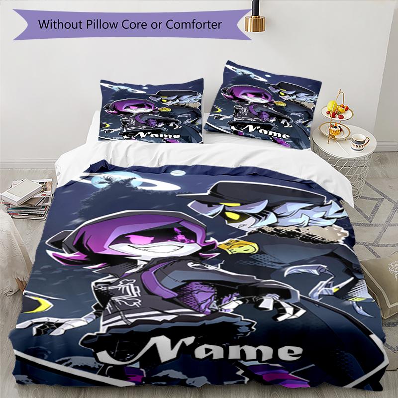 3pcs Custom Name Murder Drones Bedding Set Duvet Cover Closure Includes 1 Duvet Cover & 2 Pillowcases, Soft and Comfortable for All Seasons.