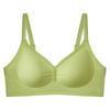 Gathering Bra Women's Soft Support Bra Seamless Bra Fixed Cup Underwear Push Up Bra