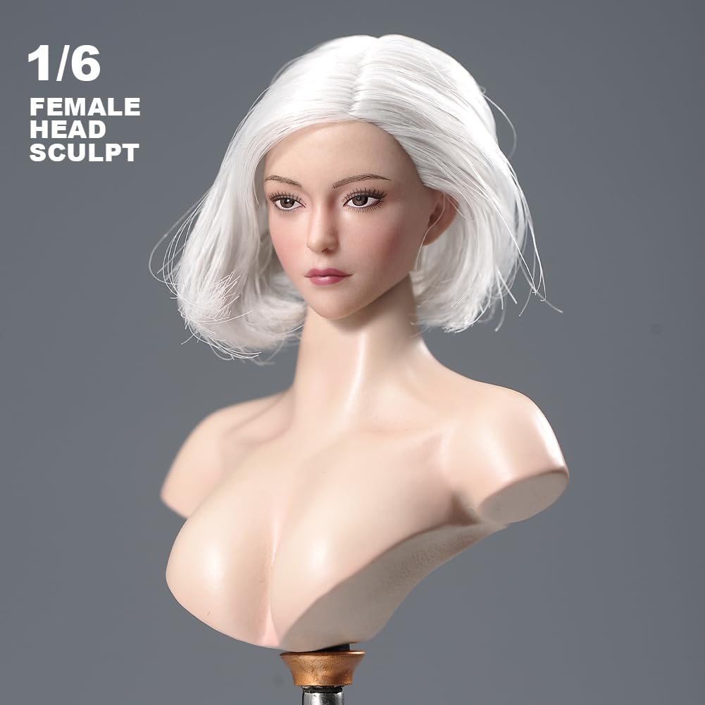 VERYCOOL VCF-2060 1/6 Scale Head Carving, Beautiful Girl Head Sculpt, Fits 12-Inch Female Action Figures (A)