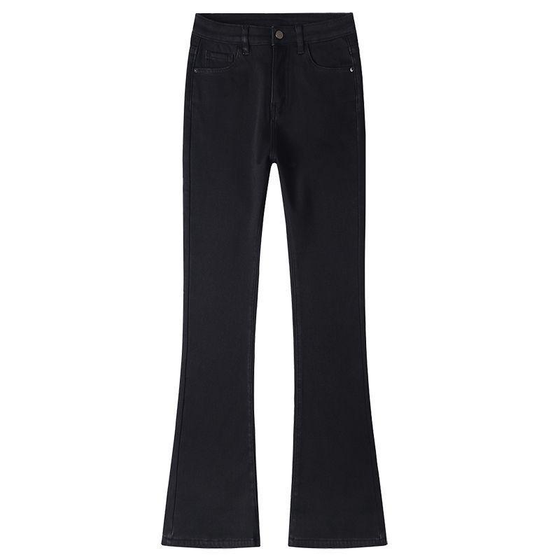Women s Black High-Waisted Velvet Micro-Flare Pants - Autumn/Winter 2025 Collection 2XL