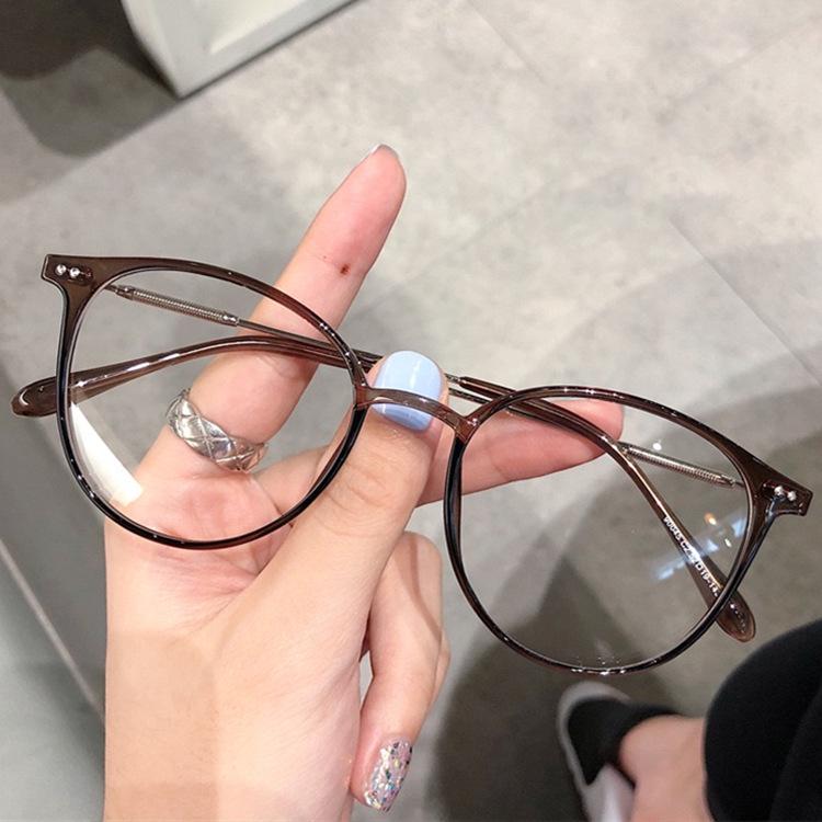 

New Tea-Colored Anti-Blue Light Glasses: Black Frame, Plano Lenses for Students