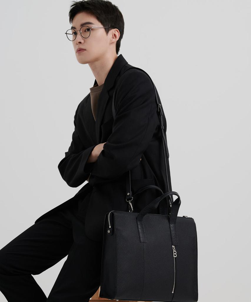 Bedford11Th Slim Boston Briefcase [Black Combo]