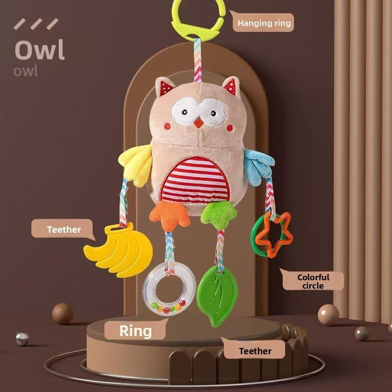 Baby Plush Animal Hanging Toy With Bell For Crib Nursery Decor
