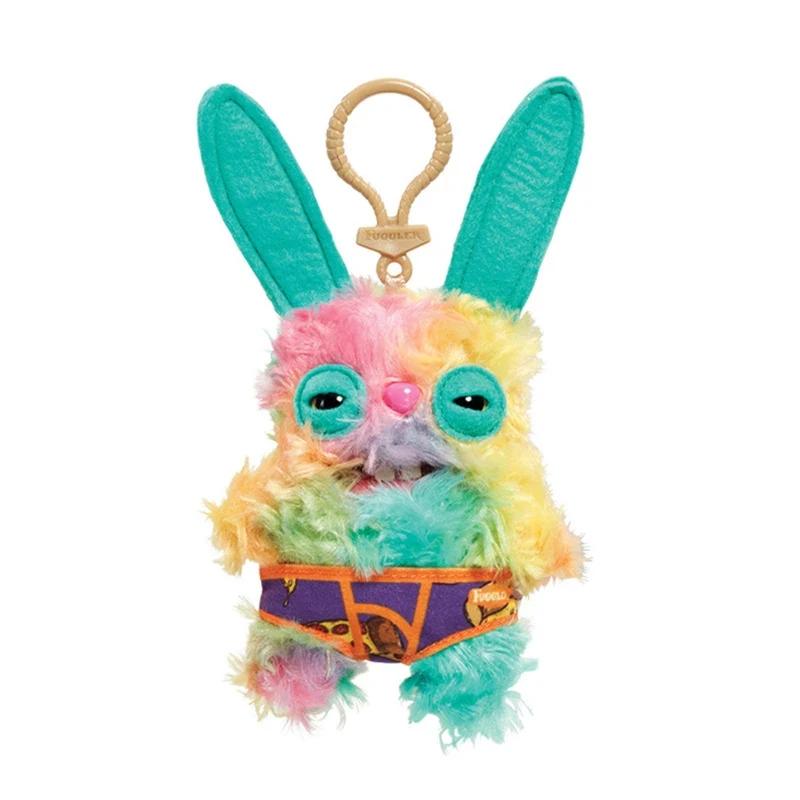 Fuggler SpongeBob SquarePants Keychain Funny Ugly Monster Plush Toys Cartoon Backpack Pendant Dolls Stuffed Peluche Gifts 11CM