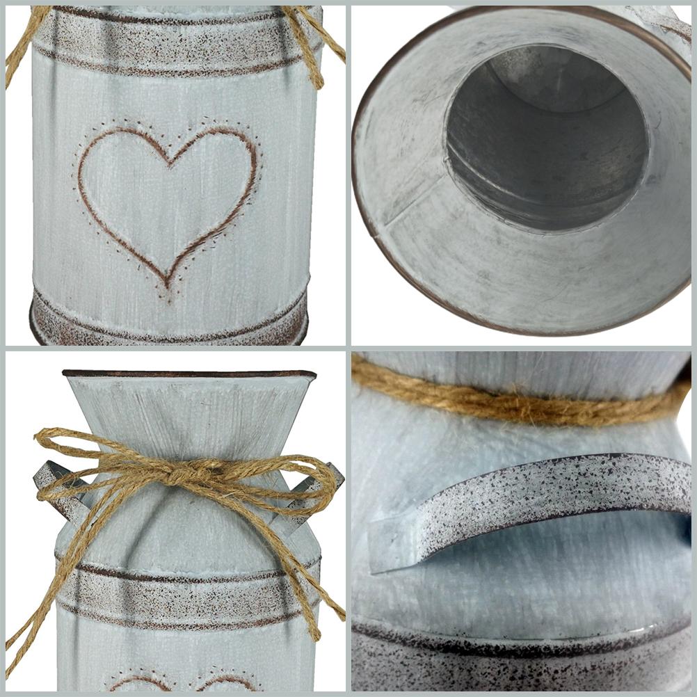 Vintage Flower Pot Iron Flower Pot Rustic Flower Bucket Metal Bucket Decorative Vase Pot for Garden