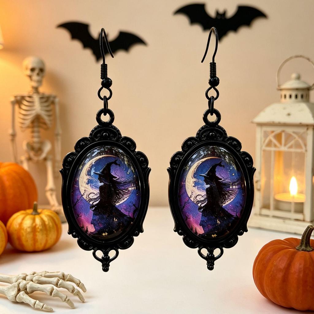 Halloween Dark Series Figure Pendant Earrings - Festival Decorative Ear Hook Style