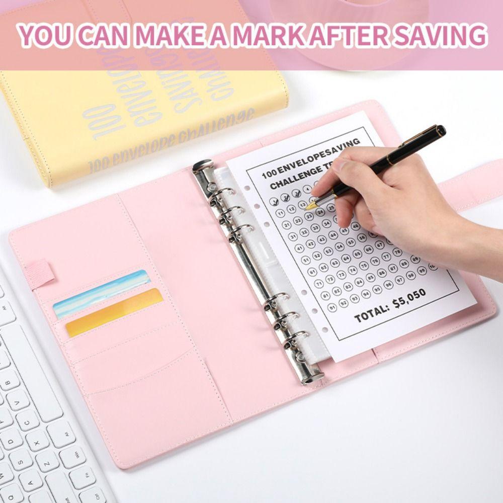 Colorful 100 Envelope Challenge Notebook Money Saving Binder  Office Stationery Supplies