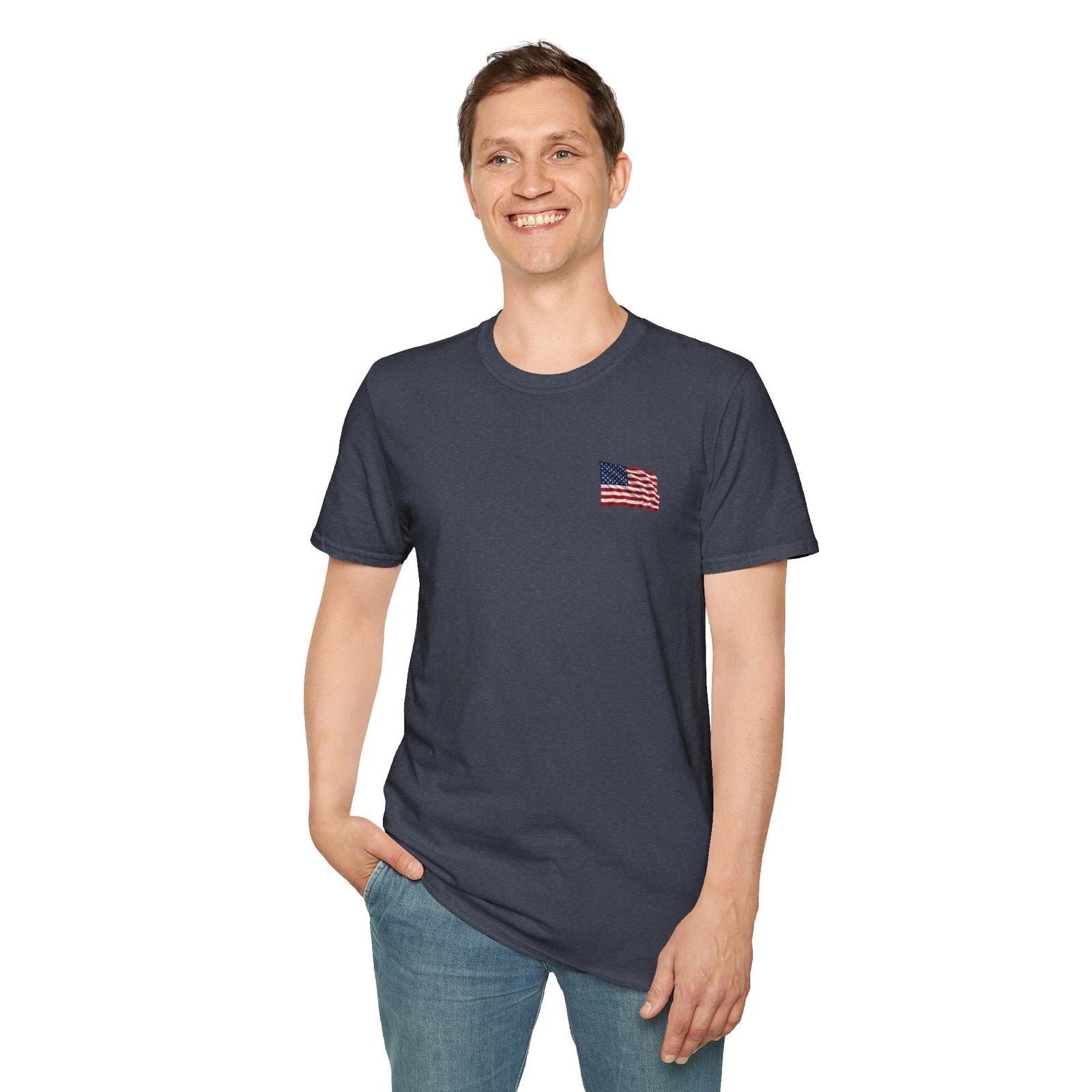 Patriotic USA Flag T-Shirt American Flag Graphic Tee Red White Blue Gift 4XL