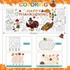 Bonropin Thanksgiving Party Giant Coloring Poster - 31.5X 72 Inches,1 Pack Thanksgiving Fall Coloring Tablecloth for Kids, Paper Holiday Themed