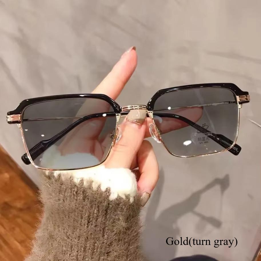 

Мужские деловые фотохромные очки для близорукости, анти-синий свет, изменяющий цвет очков для близорукости, интеллектуальные очки для близорукости -3.5