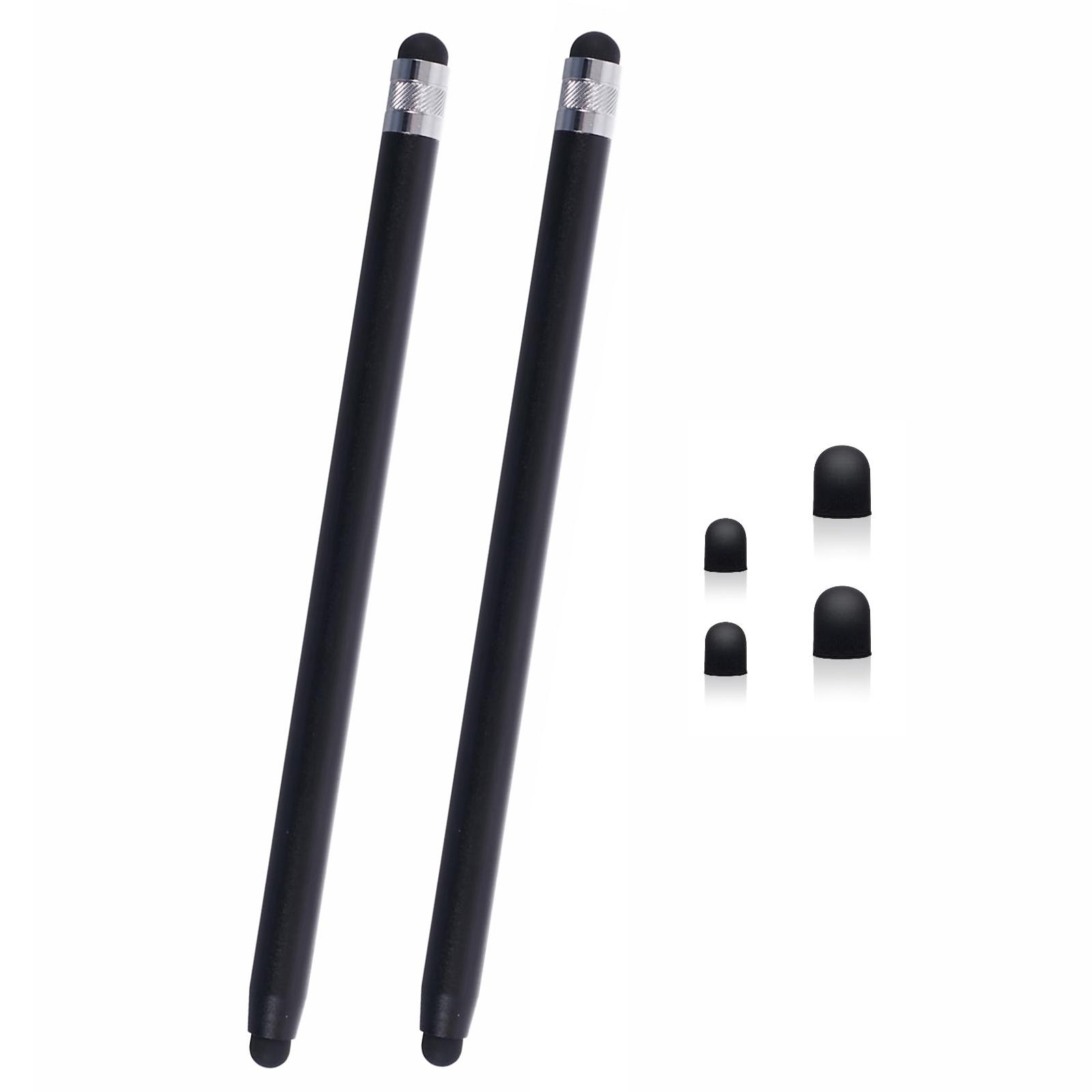 

2Pcs Passive Stylus Pen Smooth Writing Drawing Touch Screen Pencil with Dual Silicone Tips Black
