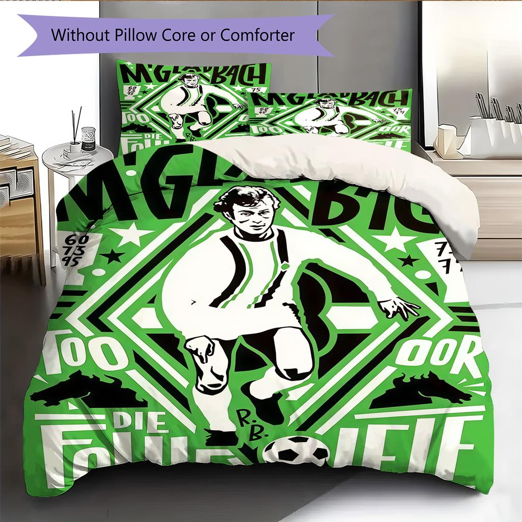 Borussia Pattern Bedding Quilt Set Quilt Cover Pillowcase Home Decoration Birthday Gift (1 * duvet cover + 2 * pillowcase, without core)