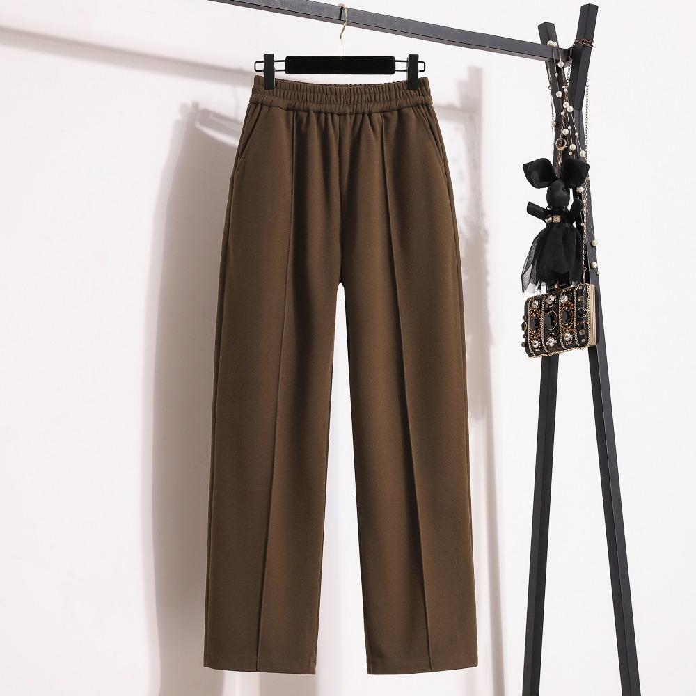 DIMANAF 2025 Mărimi Mari Pantaloni Lungi Iarnă Femei Talie Elastică Largi Vintage Largi Casual Basic Uni Pantaloni