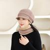 New Autumn and Winter Old Men's Hat for Women Knitted Versatile Warm and Casual Rabbit Fur Thickened Fashionable Wool Pot Hat Grandma Style