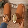 Fashion 2025 New Women Ankle Boots Thick Plush Platform Snow Boots Women Slip-On Thickened Fluff Shoes Keep Warm Fur Cotton Shoes Woman