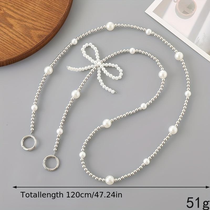 

Festival party small gifts for family and friends, long heart-shaped pearl bow chain bag, mobile phone pendant, versatile and un