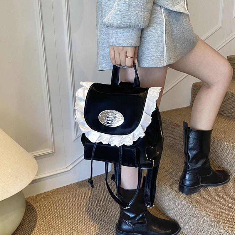 Vintage College Style Backpack Bag 2025 New Women's Niche Design Korean Version Ins Casual Versatile Backpack