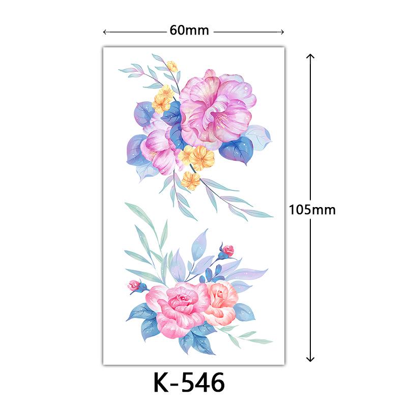 Waterproof Tattoo Stickers: English Letters, Flowers & Butterfly Sketches
