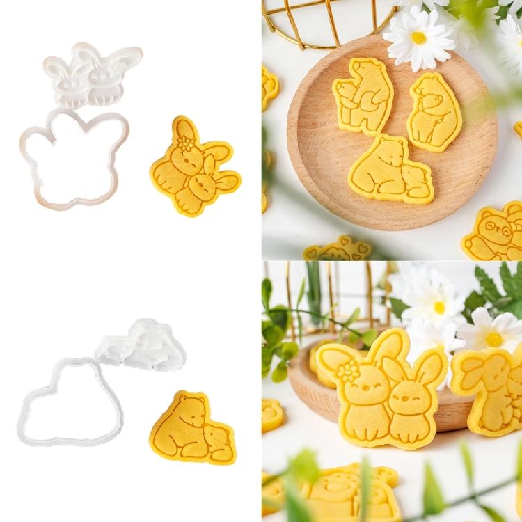 Silicone Animal Cookie Cutter for Handmade Biscuits Cookie Stamp Set for Baking Enthusiasts Elegant Cake Decorations