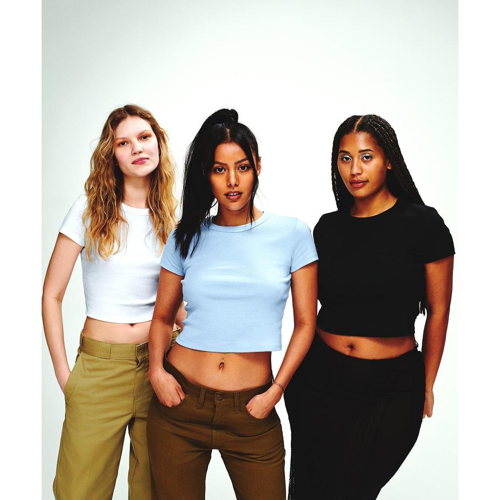 Bella + Canvas Womens/Ladies Micro-Rib Cropped T-Shirt