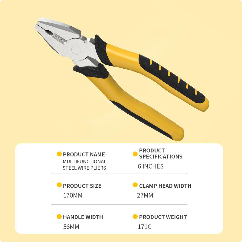 6-Zoll-Drahtzange, gebrochener Draht, scharfe Spitzzange, Schraubstock, Tigerhaut-Griff, Hardware-Handwerkzeuge