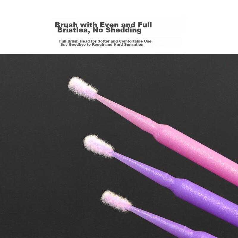 UPLUS Nano Cotton Swabs, Makeup Use, Thin and Small, 200 Pieces, Purple + Pink