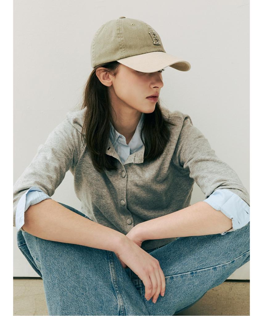 Baniseunyuyog 26Ss Pigment Washed Ball Cap Khaki+Ivory