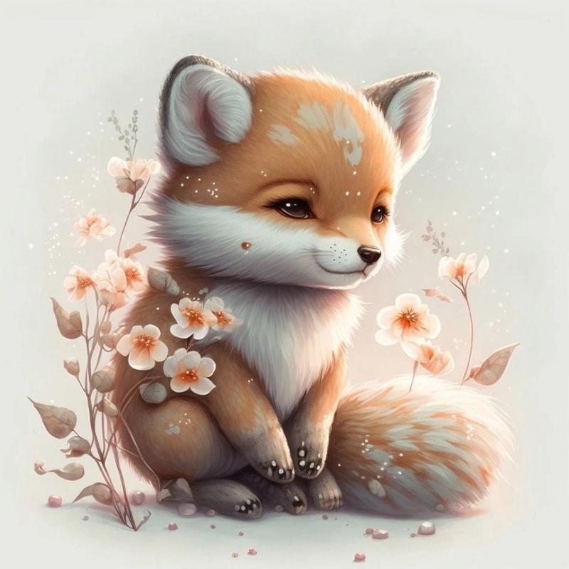 

Full 5D DIY diamond painting fox diamond embroidery full cross stitch home decoration handmade gift 20x20cm