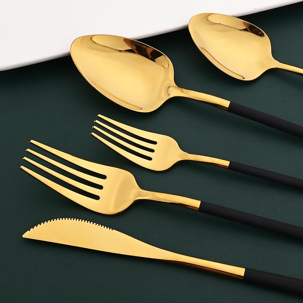 30 ks (6Nastavte) Příbory 18/10 Nádobí z nerezové oceli Nůž Vidlička Lžíce Nádobí Kuchyňské příbory Nádobí v myčce Bezpečné příbory Leštěnka na zrcadla