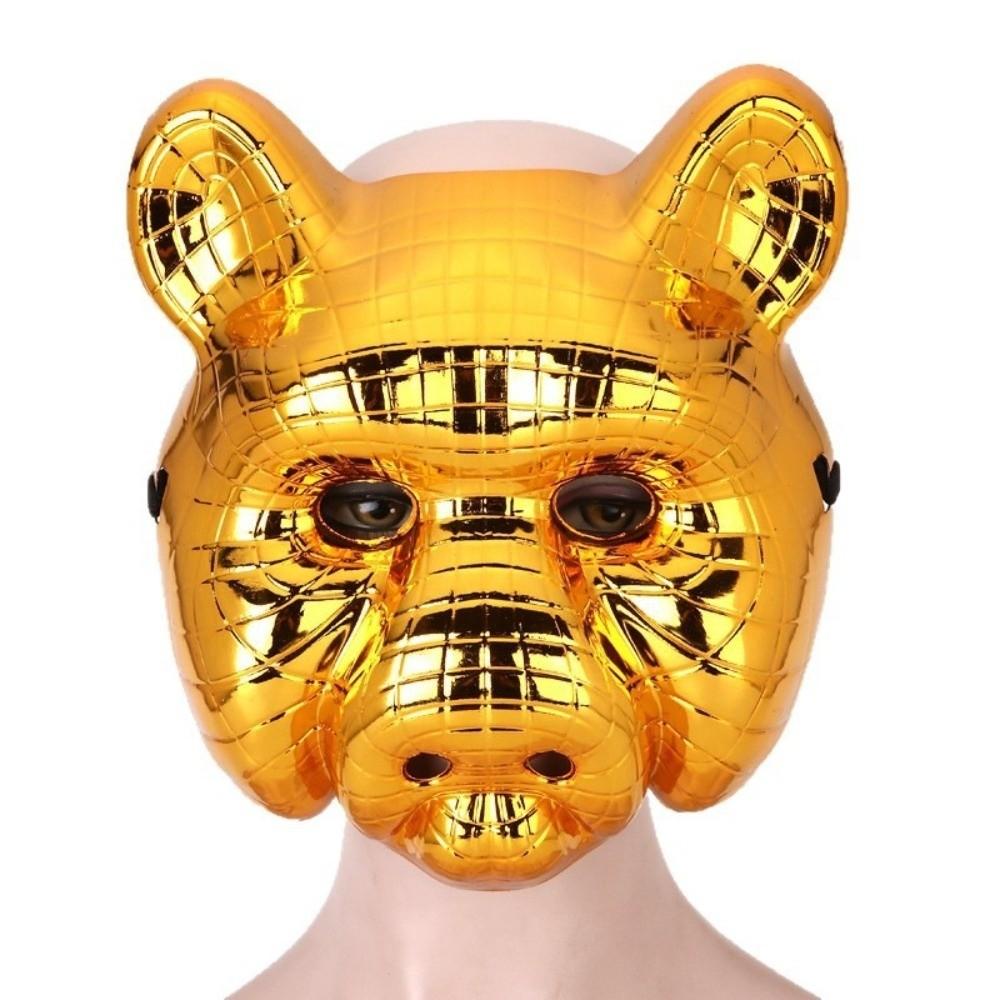 Golden Full Face Mask Plastic Animal Mask Creative Halloween Masks  Festival