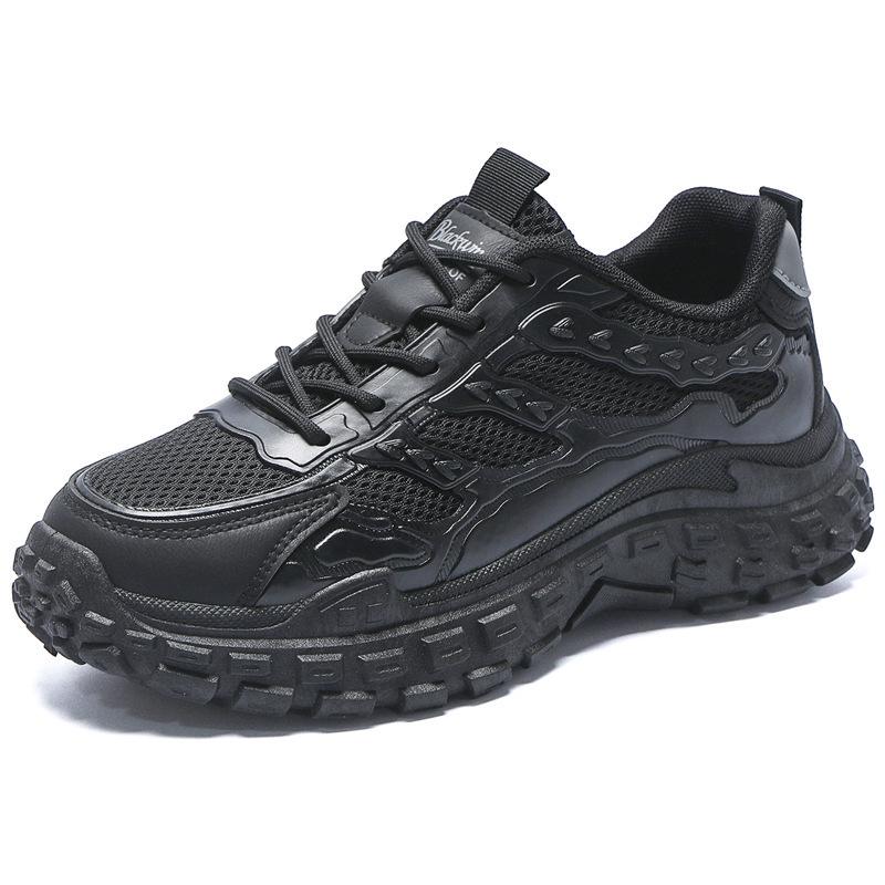 Men's Trendy Spring Mesh Sneakers - Breathable, Thick-Soled, Non-Slip Casual Dad Shoes