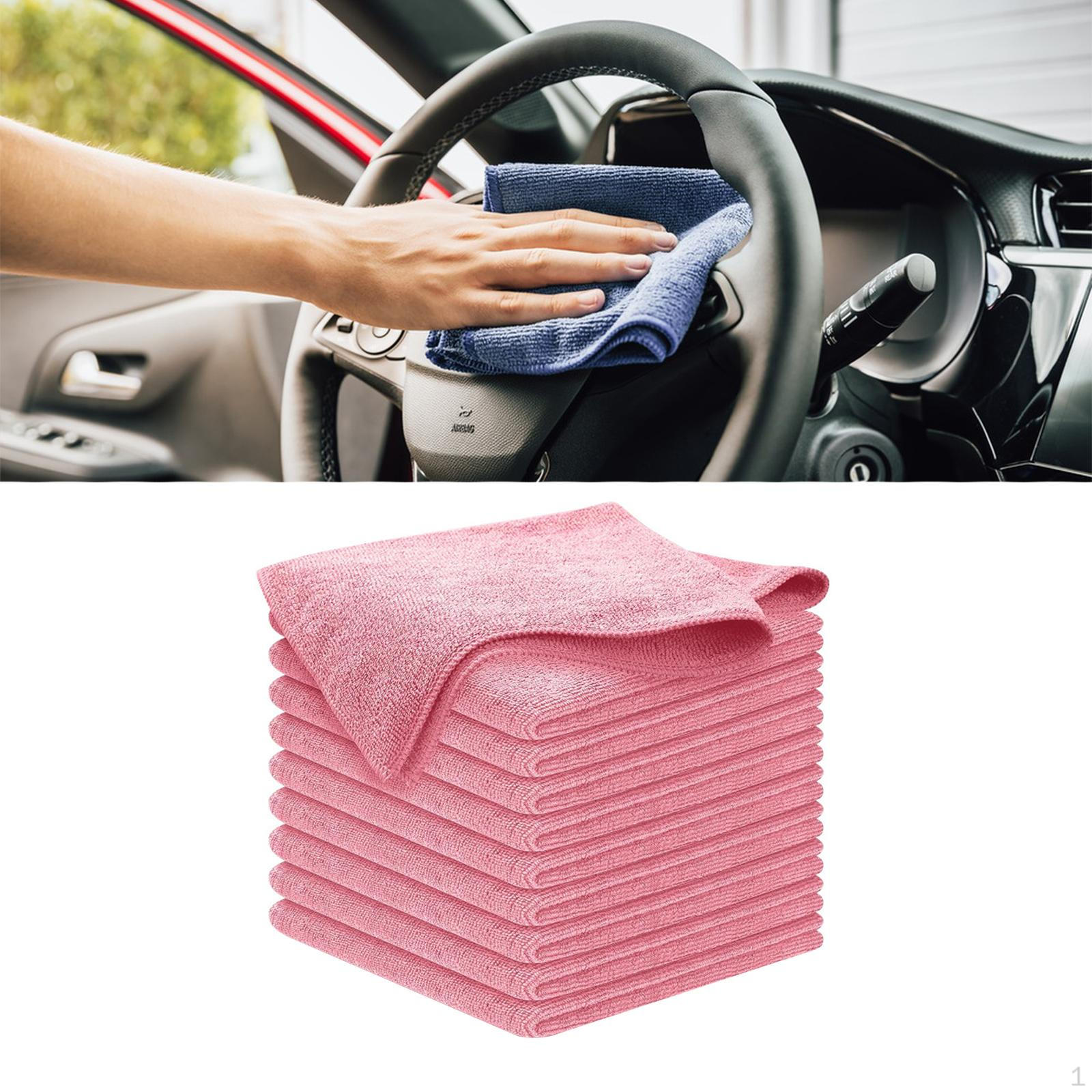 

10 Count of Microfiber Cloths Suitable for Kitchenware Cleaning розовый