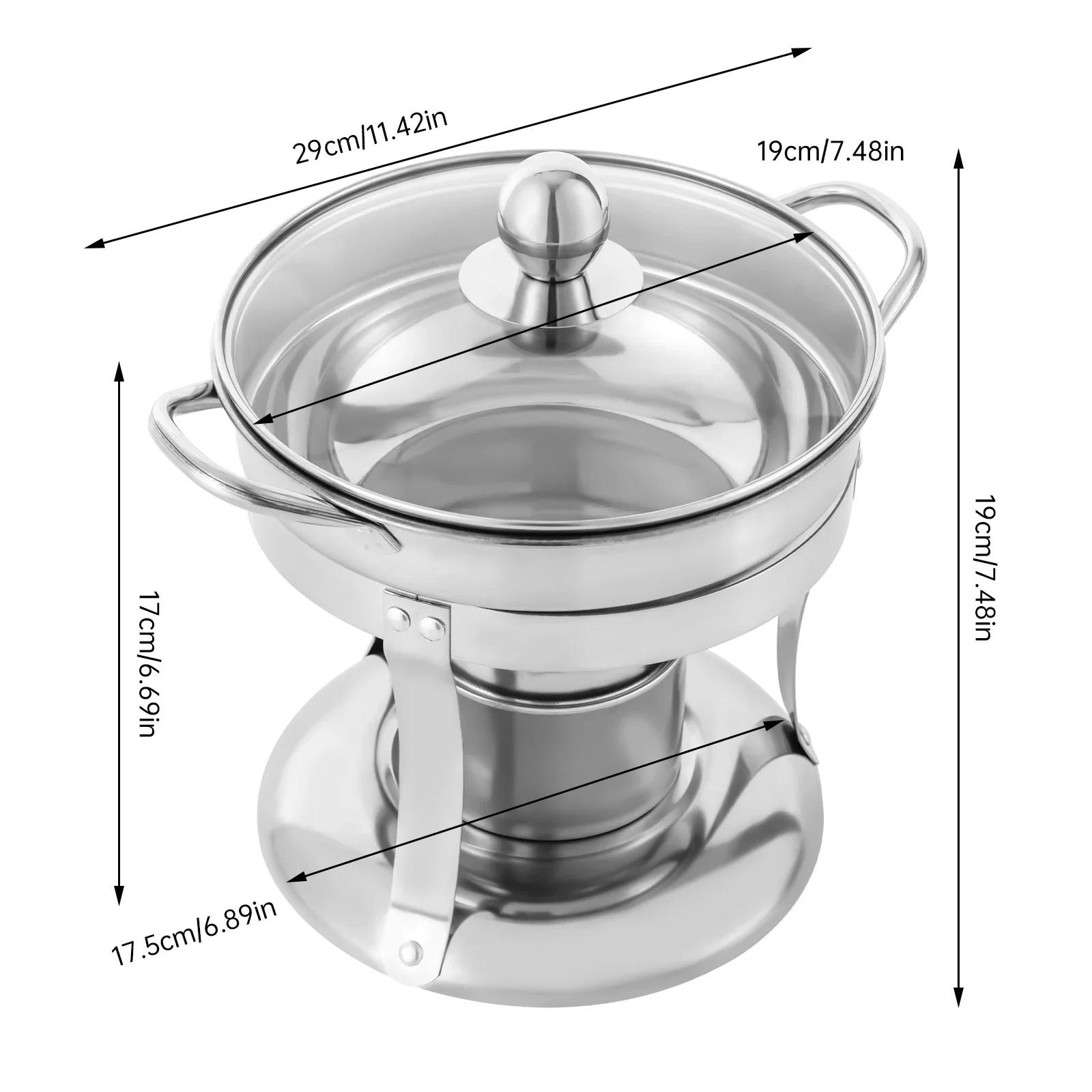 

4 Small Buffet Warmers, 201 Stainless Steel Round Chafing Dish Warmer Set, Silver, Suitable for Events and Parties срібний