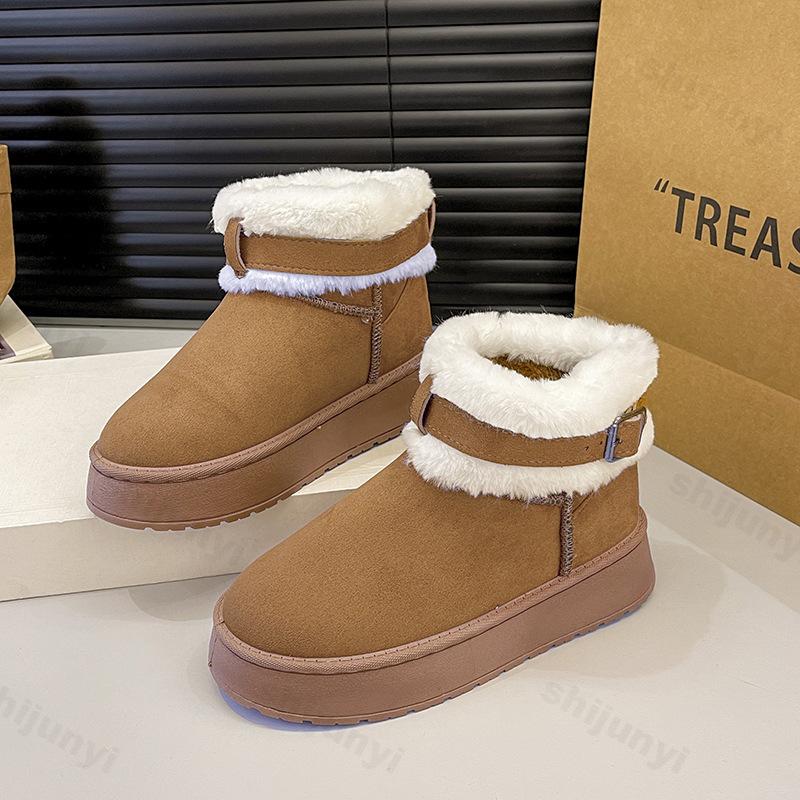 Fashion Fashion Warm Casual Thick Bottom Snow Boots for Women's 2025 New Winter Soft Soled Comfortable Non Slip Short Tube Cotton Boots